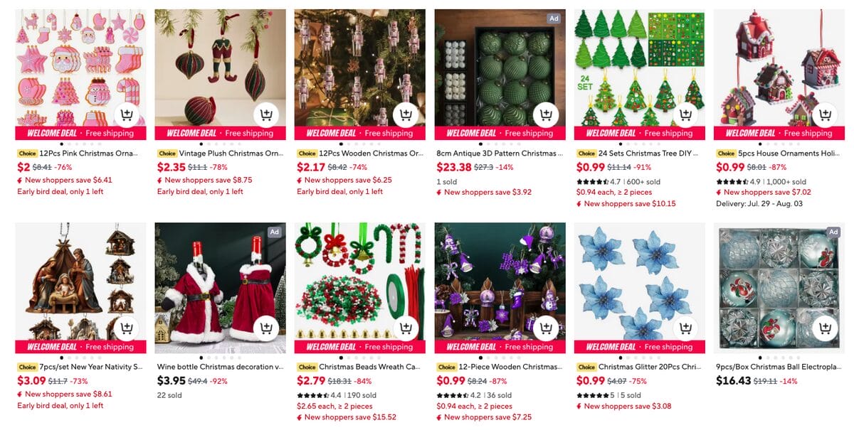 Christmas Ornament Sets, one of the best Q4 dropshipping products