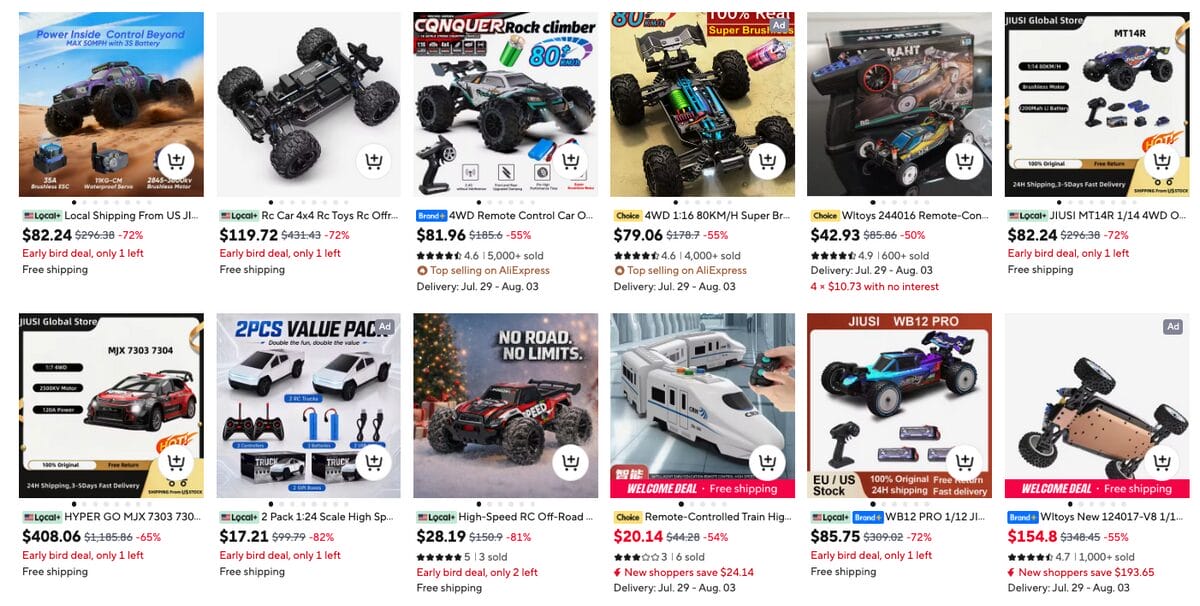 High-Speed Remote-Control Cars, one of the best Q4 dropshipping products