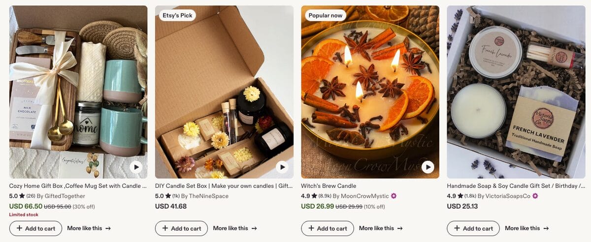 Seasonal Scented Candle Gift Sets, one of the best Q4 dropshipping products