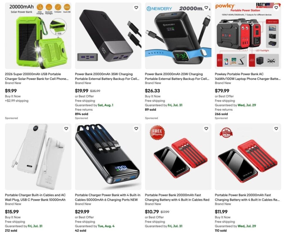 Portable Chargers With Built-In Cables, one of the best Q4 dropshipping products