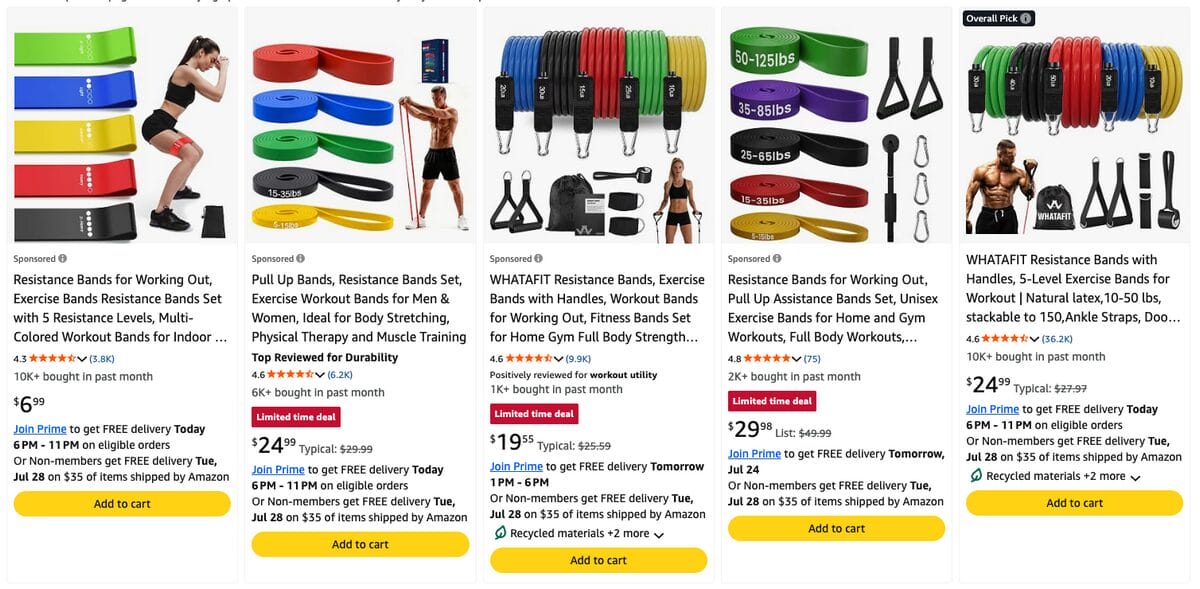 Resistance Band Workout Sets, one of the best Q4 dropshipping products