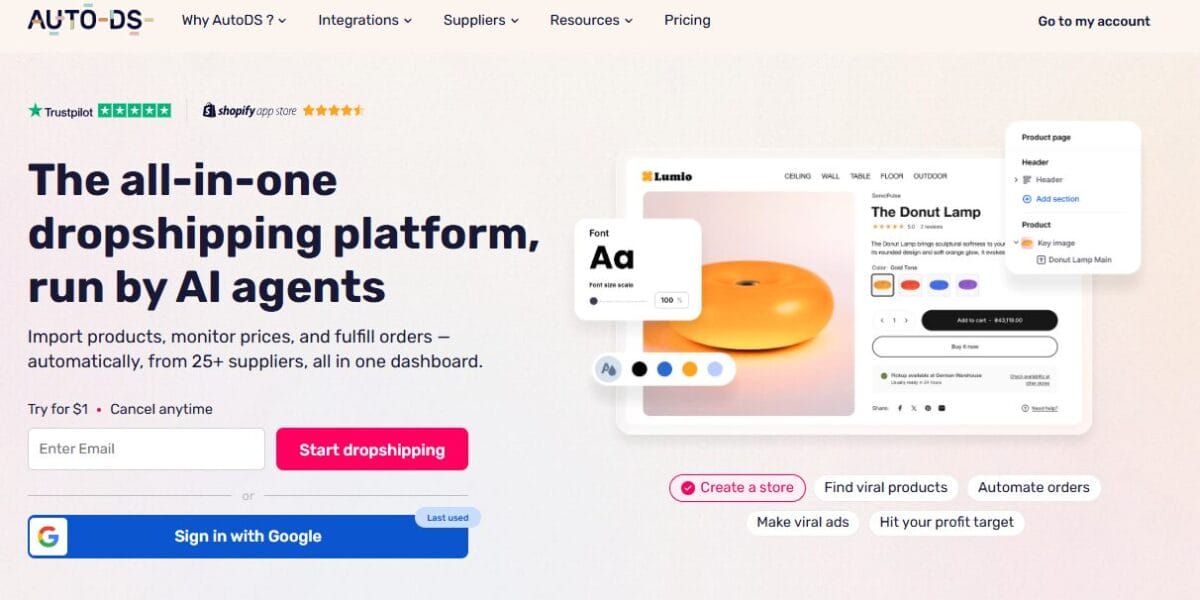 Try AutoDS for $1