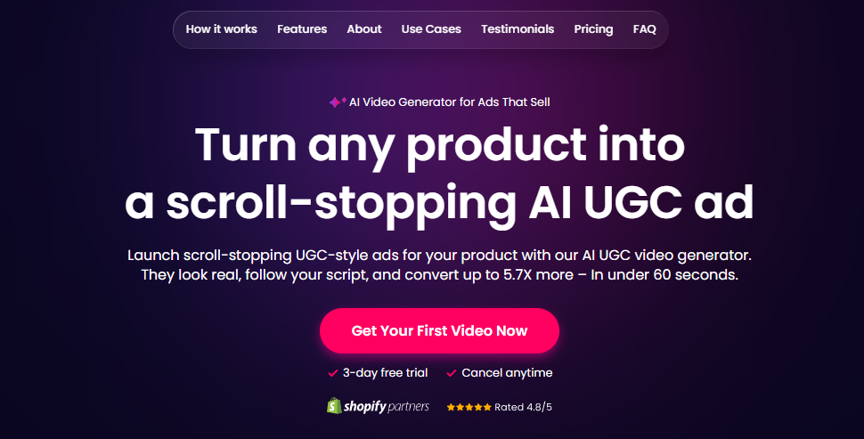 Use CreateUGC to generate quality videos