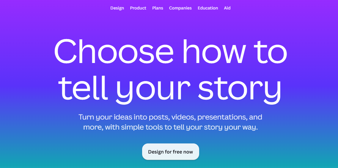 Canva Homepage