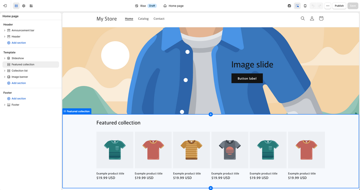 Shopify Theme Editor for dropshipping store