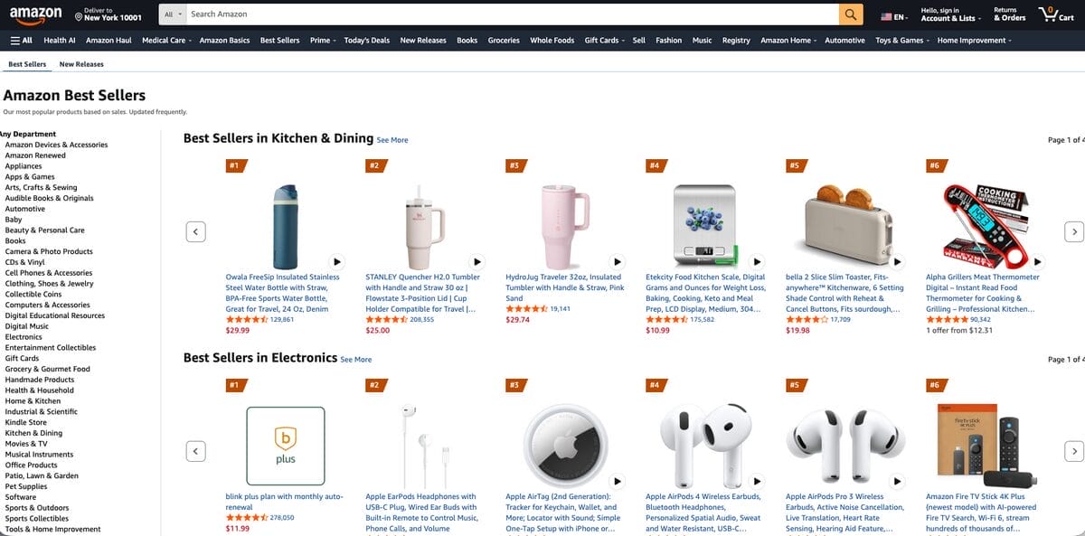 Amazon Best Sellers for Shopify dropshipping