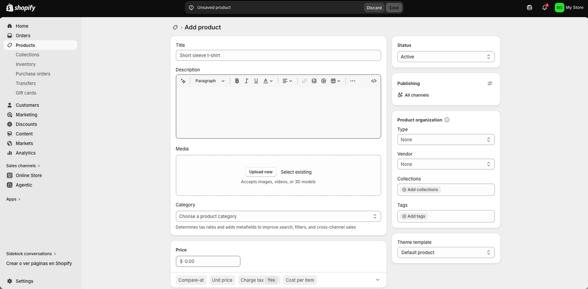 Add new dropshipping product on Shopify