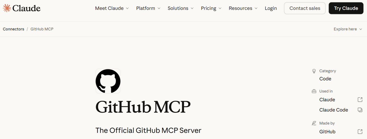 GitHub Claude connector available on Anthropic