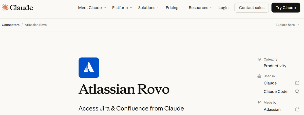 Atlassian Claude connector in 2026
