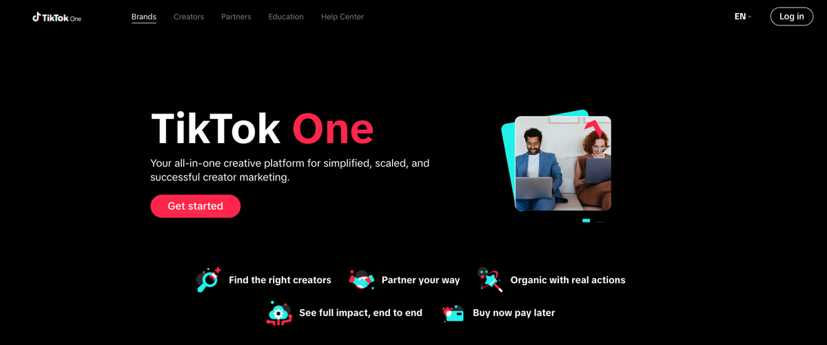 TikTok One's Creator Marketplace for TikTok ads for dropshipping