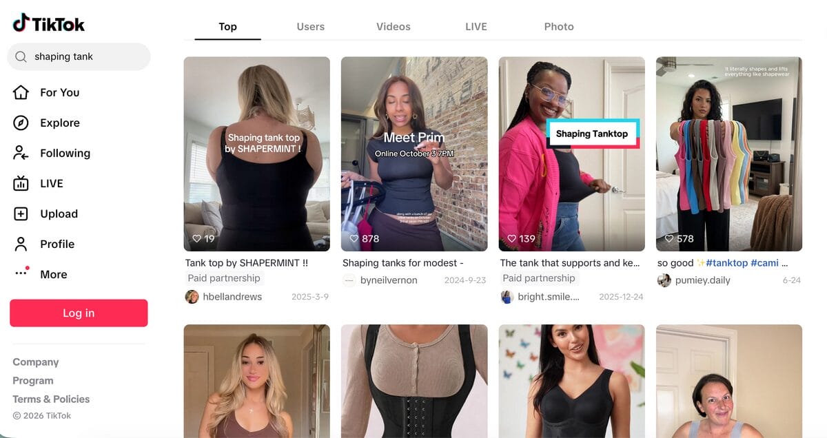 tiktok selling fashion and accessories