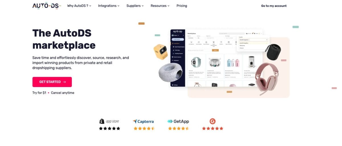 AutoDS Marketplace, one of the best suppliers for dropshipping in Canada