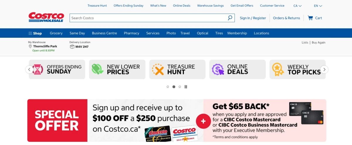Costco Canada for dropshipping