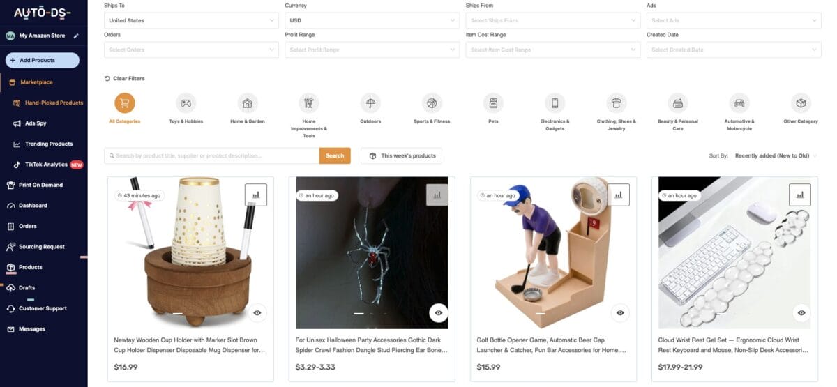 AutoDS's Hand-picked products for dropshipping in Canada
