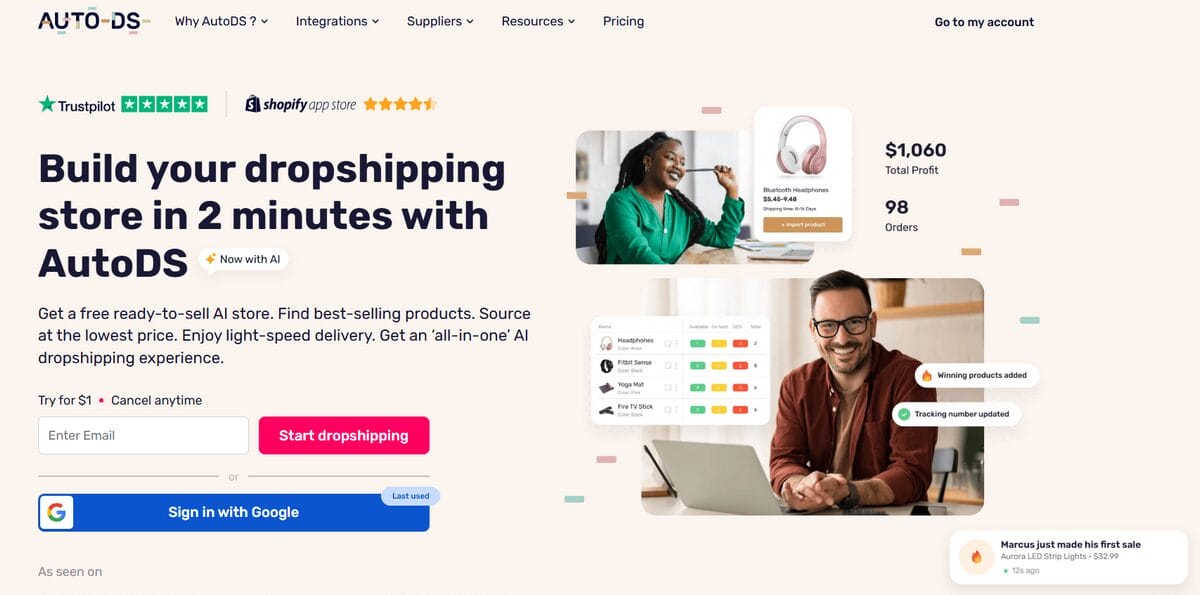AutoDS dropshipping automation platform