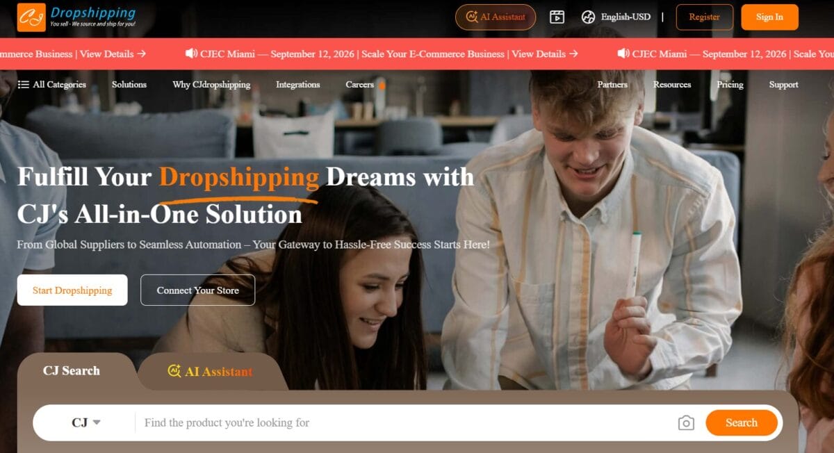 CJdropshipping homepage