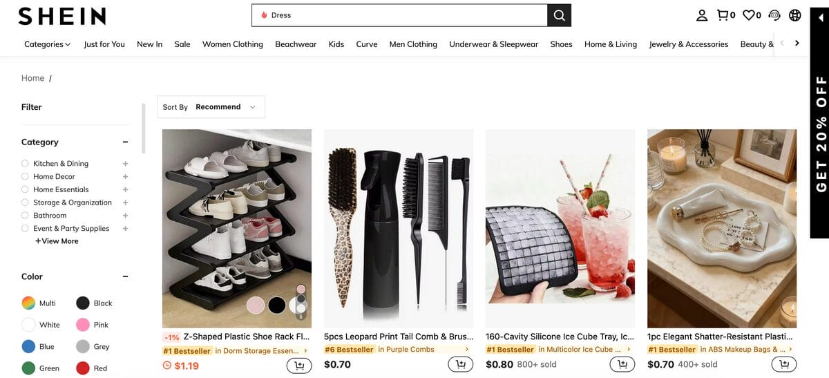 Home and accessories from Shein