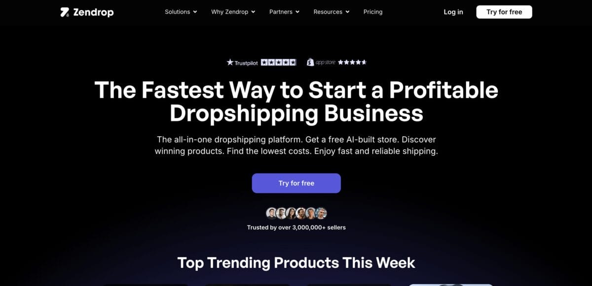 Zendrop, one of shopify dropshipping suppliers