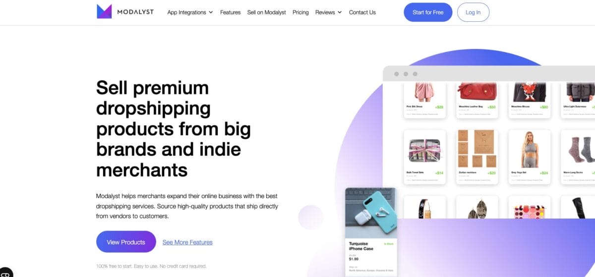 Modalyst, one of Shopify dropshipping suppliers