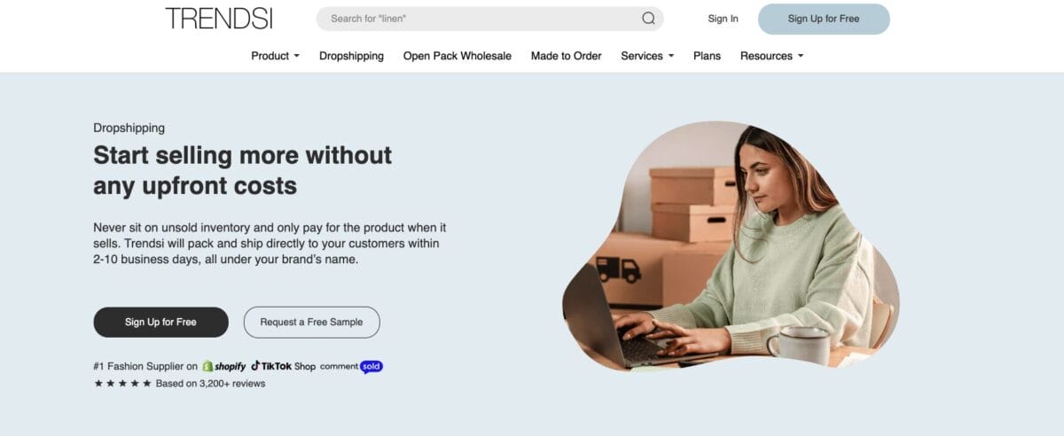 Trendsi, one of Shopify dropshipping suppliers