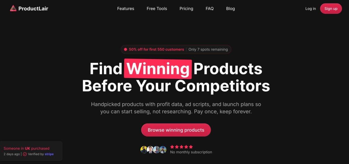 productlair product research for dropshipping