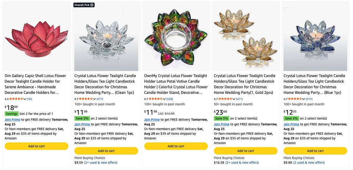Decorative Lotus Tealight Holders, one of the best Diwali dropshipping products