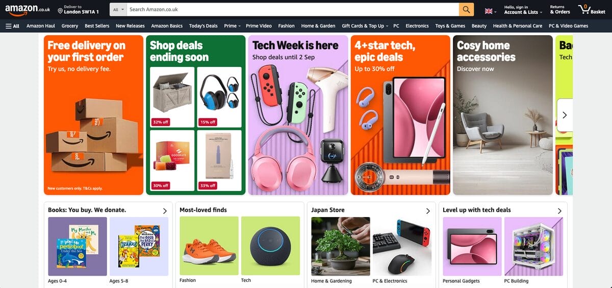 Amazon UK, one of the best suppliers for eBay UK dropshipping