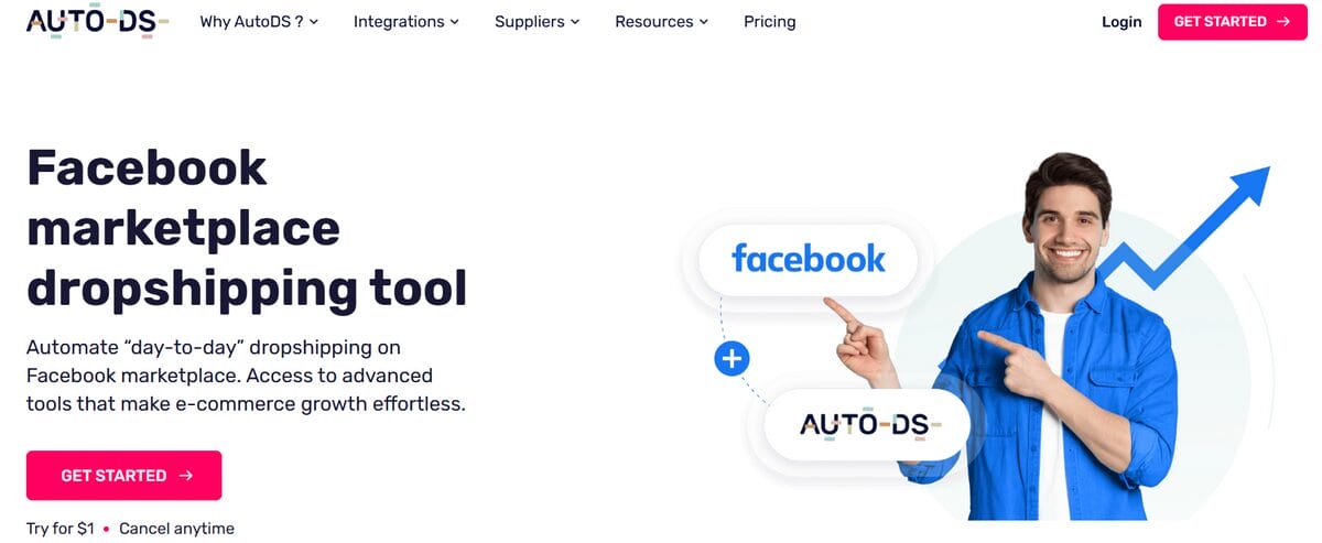 AutoDS automation dropshipping platform for Facebook Marketplace vs Seller app