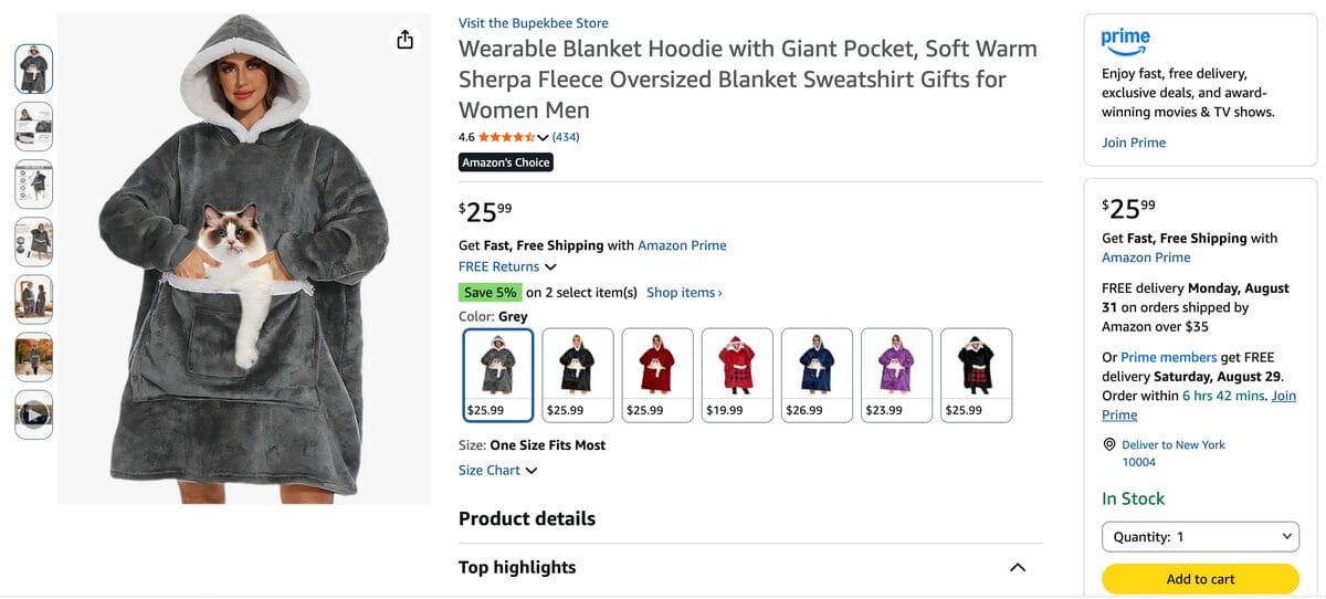 Oversized Wearable Blanket Hoodie Amazon Sourcing