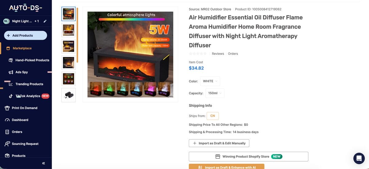 Mini Desktop Fireplace Humidifier AutoDS Marketplace