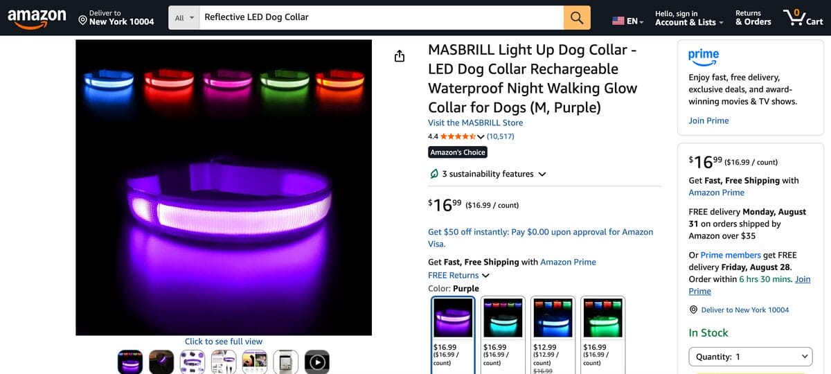 Reflective LED Dog Collar Amazon Dropshipping