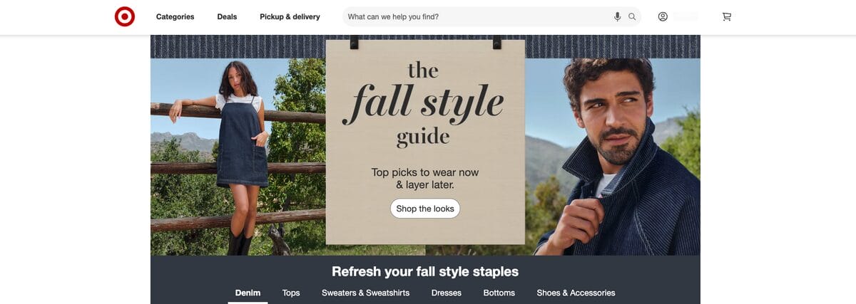 Target, one of the top Etsy dropshipping suppliers