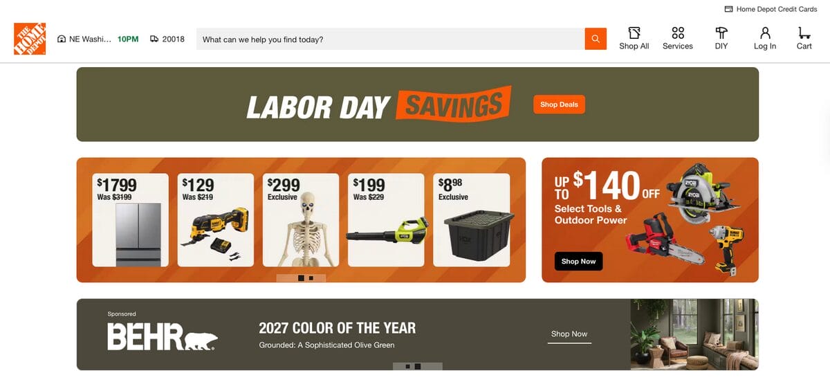 The Home Depot, one of the top Etsy dropshipping suppliers