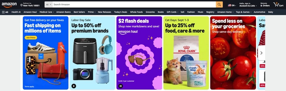Amazon, one of the top Etsy dropshipping suppliers