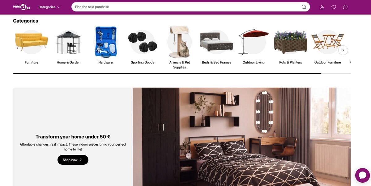 VidaXL, one of the top Etsy dropshipping suppliers