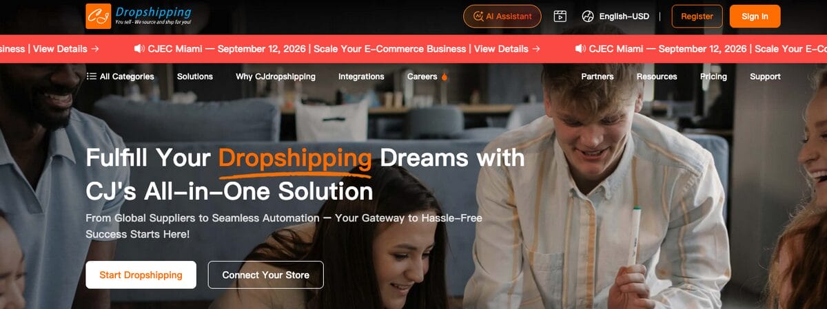 CJDropshipping, one of the top Etsy dropshipping suppliers