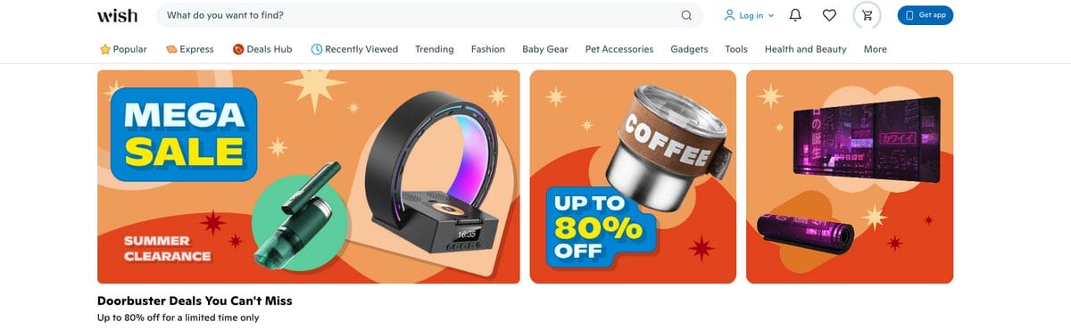 Wish, one of the top Etsy dropshipping suppliers