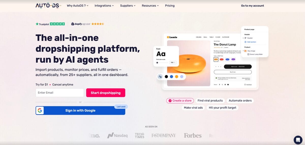 AutoDS Etsy dropshipping automation platform