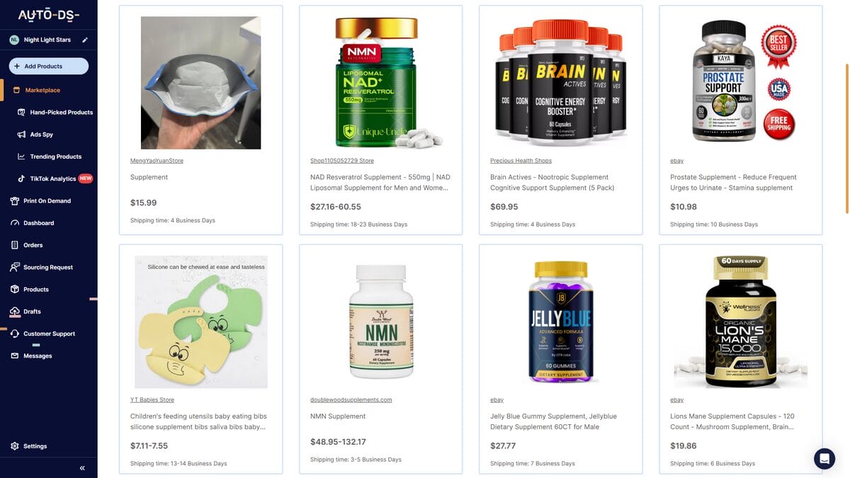 AutoDS Supplements for Dropshipping