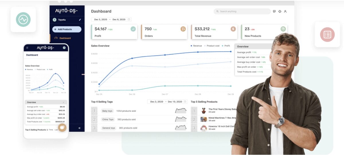 AutoDS performance tracking of Facebook Marketplace dropshipping store