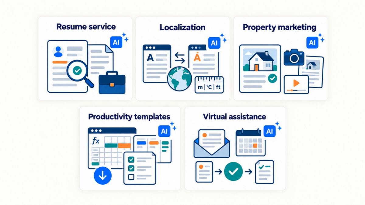 Niche/professional services for making money with AI
