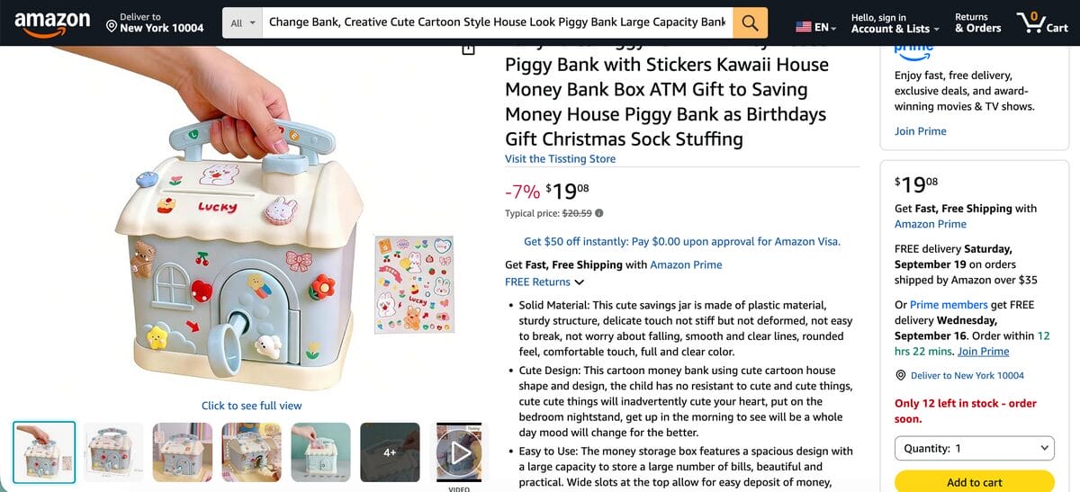 House-Shaped Piggy Bank Amazon For Dropshipping in October