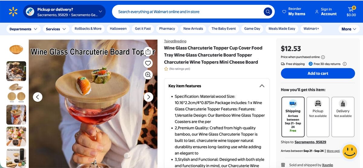 Wine Glass Charcuterie Toppers from Walmart