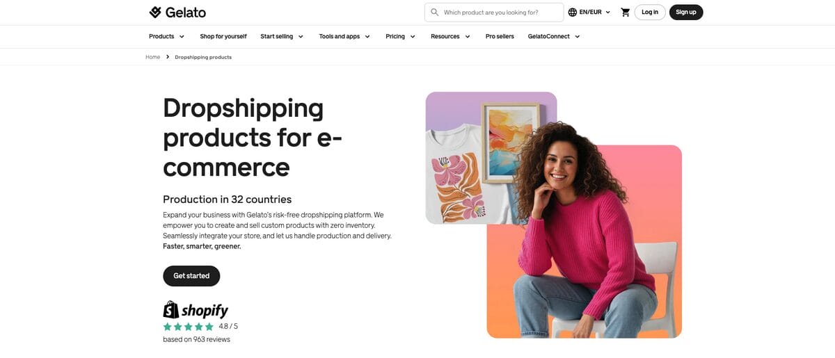 Gelato, one of the best Canadian dropshipping suppliers