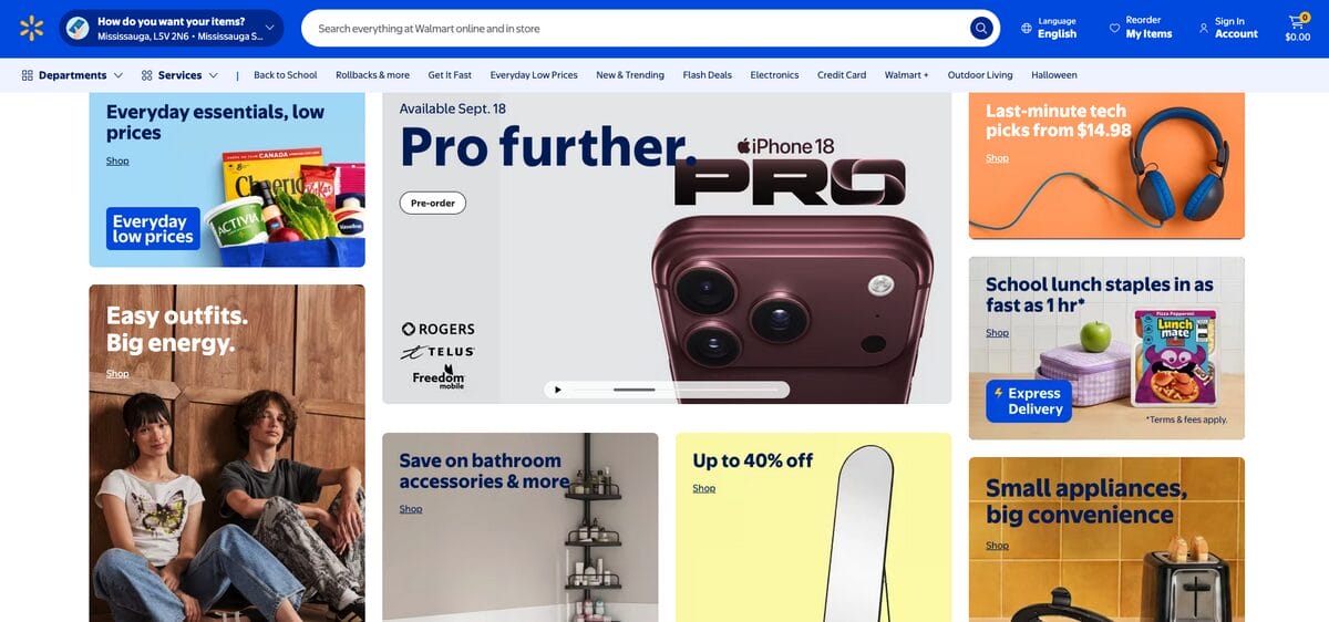 Walmart Canada, one of the best Canadian dropshipping suppliers