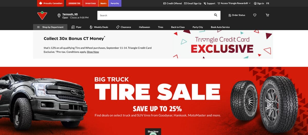 Canadian Tire, one of the best Canadian dropshipping suppliers