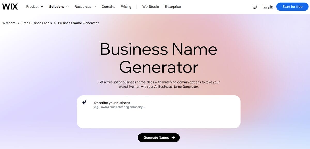 Wix Name Generator