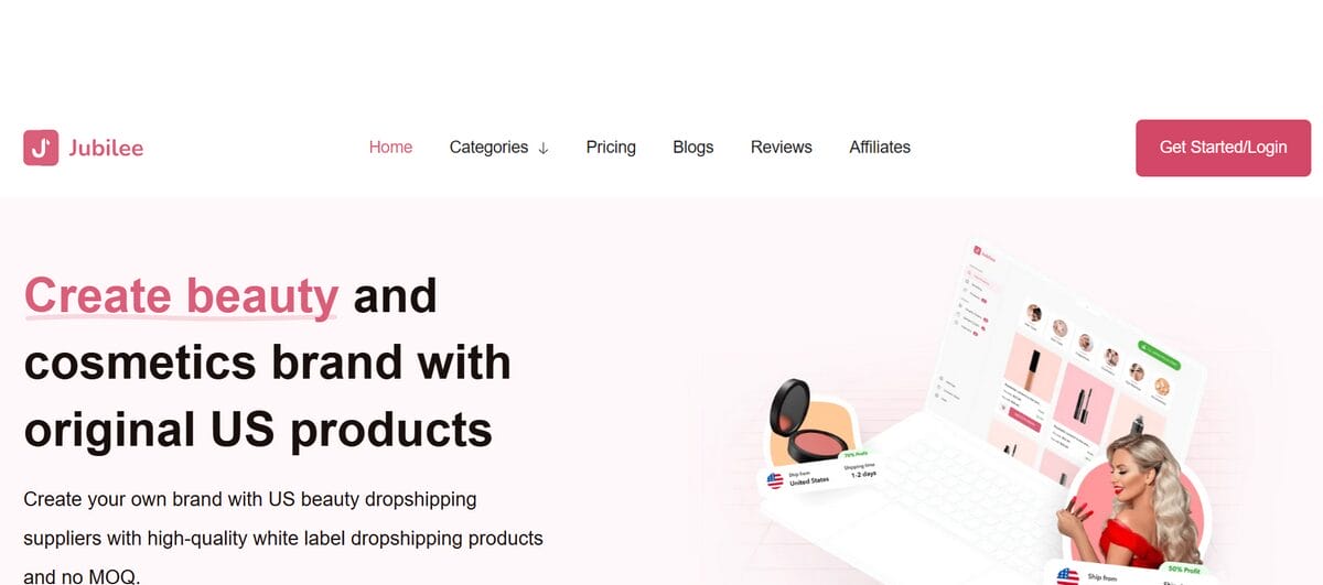 Jubilee Beauty skincare private label dropshipping supplier