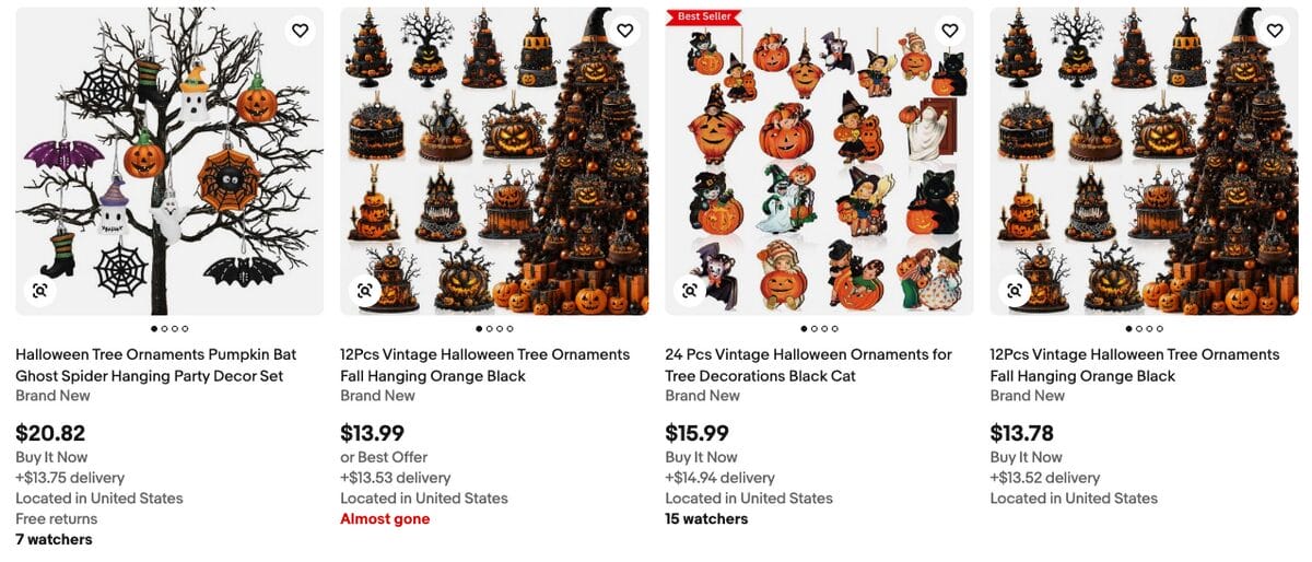 Halloween Tree Ornaments, one of the best Halloween dropshipping products