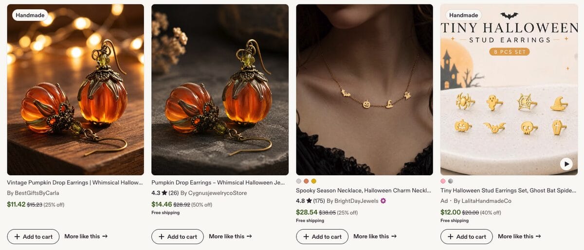 Halloween Jewelry, one of the best Halloween dropshipping products